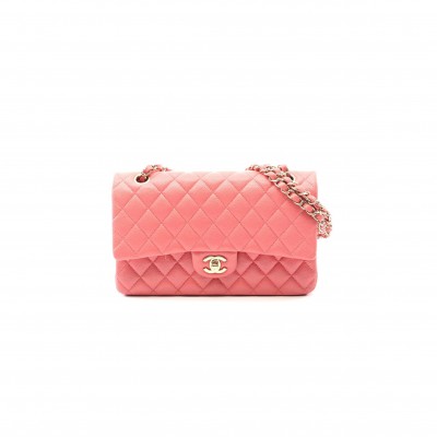 CHANEL MASTER CAVIAR FLAP LEATHER MEDIUM SHOULDER BAG PINK (25*16*7cm) 